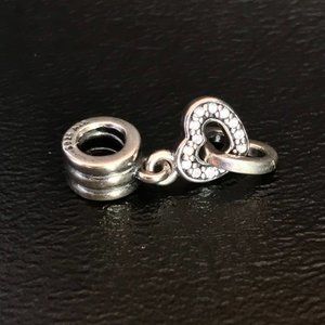 Pandora Interlocking Hearts Dangle Charm